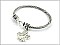 OB03009ASCRY FLUER DE LIS CHARM W/STONE BRACELET