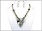 OS03034RDCRY Designer Cross With Stone Necklace 18" Set