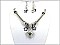 OS03035RDCRY Designer Star With Stone Necklace 18" Set