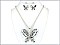 OS02276ASCRY Butterfly Necklace W/Earrings