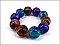 OB03144MUL TIE DYE BEADS STRETCH BRACELET (Multicolor)