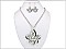 OS02714ASJET Fleur De Lis Necklace W/Earrings