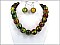 OS02946RDGRN TIE DYE BEAD 18' SET NECKLACE (Green Theme)