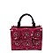 FLORAL DREW PATENT HANDBAG