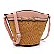 Straw Bucket Crossbody Bag
