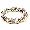 PB0255-LP Pure Elastic Pave Links with Metal Links Bracelet