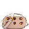 MZ-PB7058 Animal Stud Accent Chevron Quilted 2-Way Fanny Pack Cross Body