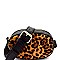 QUILTED LEOPARD PRINT FELT-SUEDE FANNY PACK