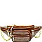 Multi-Pocket Rhinestone Accent Fanny Pack