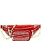 Multi-Pocket Rhinestone Accent Fanny Pack