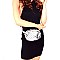 Chevron Quilted Snake Print Round Fanny Pack Belt Bag MH-PB7335