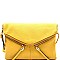 PC6187-LP Front Zipper Decorated Envelope Cross Body Wristlet