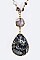 Semi-Precious Druzy Stone Pendant Necklace LA-CN4095