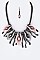 Abstract Crystal & Enamel Statement Necklace Set LA-YNE3231