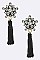 Posh Crystal Flower Cotton Tassel Iconic Earrings LAE3010Z