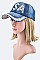 Crystal USA Embelished Denim Cap LA-EMH8414