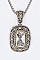 Framed Cubic Zirconia CZ Pendant With Chain LA-GKY305P