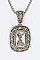 Framed Cubic Zirconia CZ Pendant With Chain LA-GKY305P