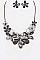 Crystal Flower Enamel Necklace Set