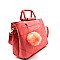 PJ5012-LP Pom Pom Accent Textured 2 Way Satchel