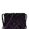 Fringe Accent Thick Knitted Flap Shoulder Bag MH-PL0312