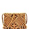 Fringe Accent Thick Knitted Flap Shoulder Bag MH-PL0312