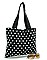 Black White Polka Dot Canvas shopping Bag