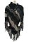 Multi-Tone Button Accent Fringe Knitted Poncho wholesale