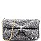 Glittery Bow Accent Clutch Shoulder Bag