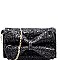 Glittery Bow Accent Clutch Shoulder Bag