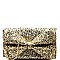 Glittery Bow Accent Clutch Shoulder Bag