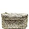 Glittery Bow Accent Clutch Shoulder Bag