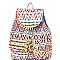 PP6468-LP Colorful Aztec Pattern Bohemian Drawstring Backpack