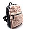PP6502-LP Fur Accent Front Pocket Fashion Backpack