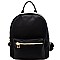 Front Pocket Faux-Leather Backpack