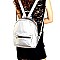 Front Pocket Faux-Leather Backpack