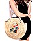 Boutique  Quality Parakeet Embroidered Woven Straw Satchel MH-PP6705