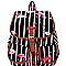 Flamingo Print Pinstriped Canvas Novelty Backpack MH-PP6752