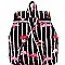 Flamingo Print Pinstriped Canvas Novelty Backpack MH-PP6752