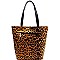Leopard Print 2 in 1 Tall Shopper Tote MH-PP6867