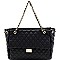 Turn-Lock Quilted Large Tote