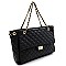 Turn-Lock Quilted Large Tote