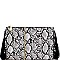 SNAKE PRINT FRINGED SIDE CLUTCH SHOULDER BAG