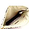 SNAKE PRINT FRINGED SIDE CLUTCH SHOULDER BAG