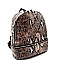 Snake Print Sequin Backpack