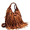 PPC3713-LP Fringed Braided Strap Shoulder Bag