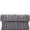 PPC5141-LP Cable Knit Roll-Up Clutch