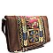 PPC5153-LP Aztec Embroidered Suede Clutch Messenger