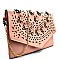 PPC5407-LP Flower Embellished Laser-Cut Detail Clutch