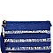 PPC5459-LP Thread Tassel Frayed Denim Clutch